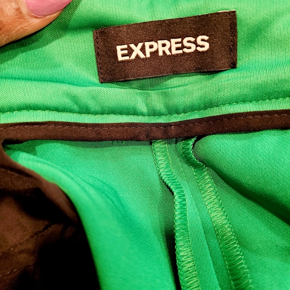 EXPRESS Vibrant Green High-Waisted Trousers - Picture 2 of 2